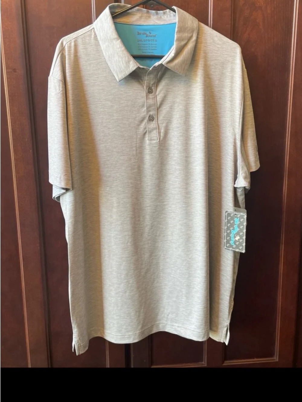 Birdie Bound Men’s Performance Golf Short Sleeve Polo- 2 XL. Alloy (gray). NWT